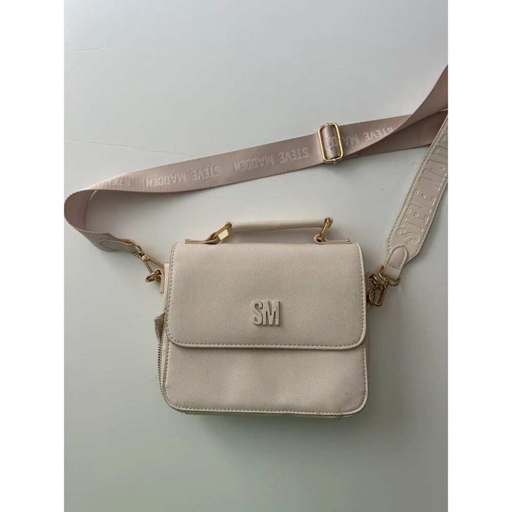 Steve Madden Cream Crossbody Bag with Adjustable Strap